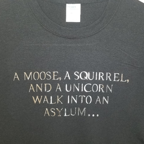 Supernatural Tee: Moose, Squirrel, Unicorn, Asylum - Picture 3 of 3
